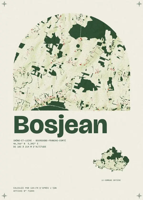 Affiche de Bosjean, calculée par 123-fr d'après l'IGN