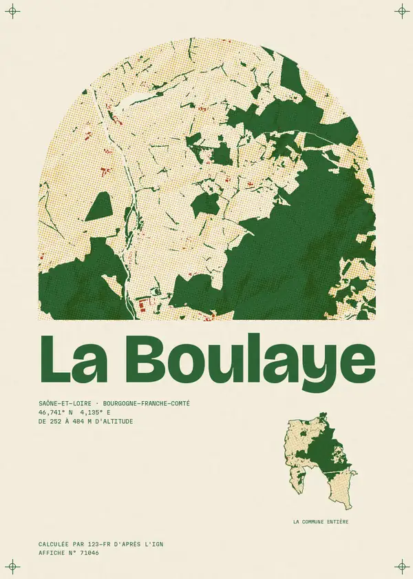 Affiche de La Boulaye, calculée par 123-fr d'après l'IGN