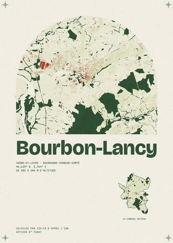 Affiche de Bourbon-Lancy, calculée par 123-fr d'après l'IGN
