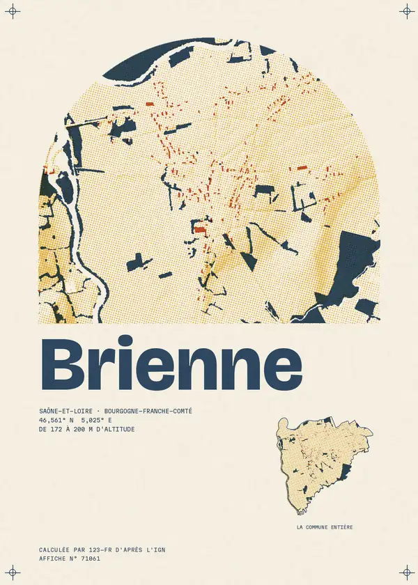 Affiche de Brienne, calculée par 123-fr d'après l'IGN