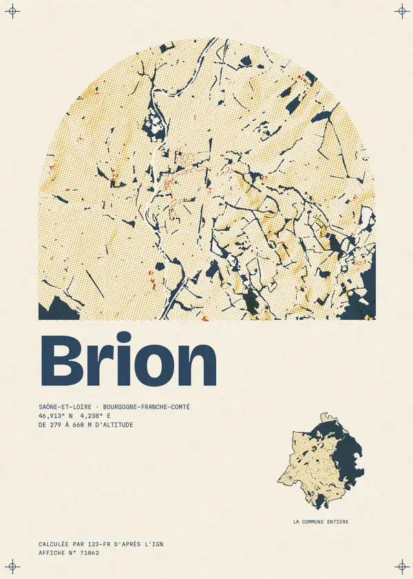 Affiche de Brion, calculée par 123-fr d'après l'IGN
