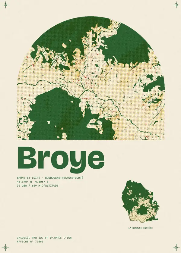 Affiche de Broye, calculée par 123-fr d'après l'IGN
