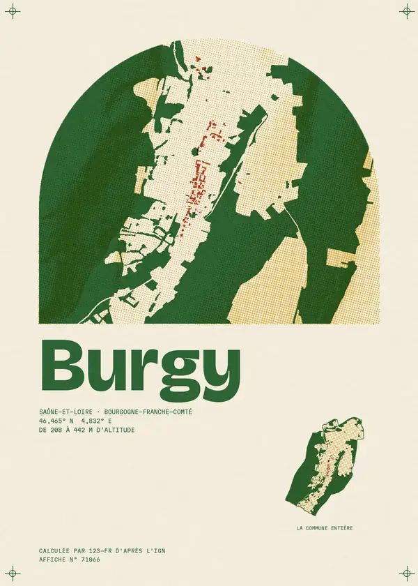 Affiche de Burgy, calculée par 123-fr d'après l'IGN
