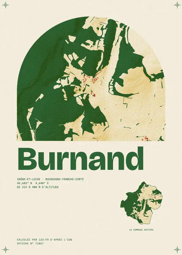 Affiche de Burnand, calculée par 123-fr d'après l'IGN