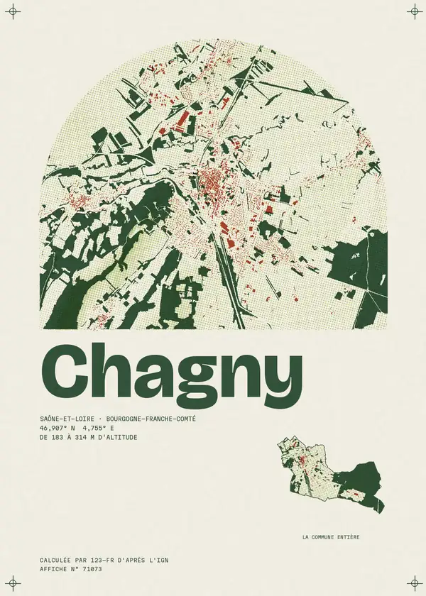 Affiche de Chagny, calculée par 123-fr d'après l'IGN