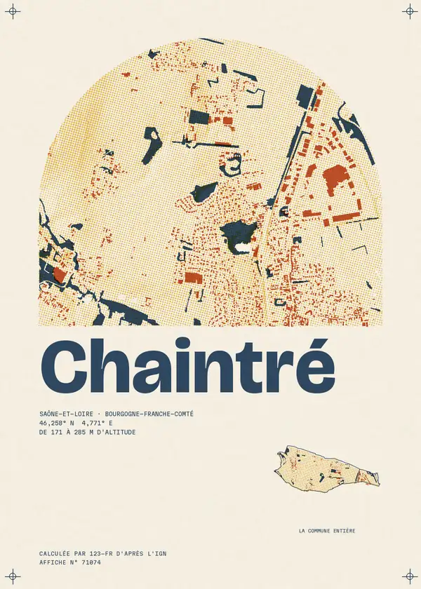 Affiche de Chaintré, calculée par 123-fr d'après l'IGN