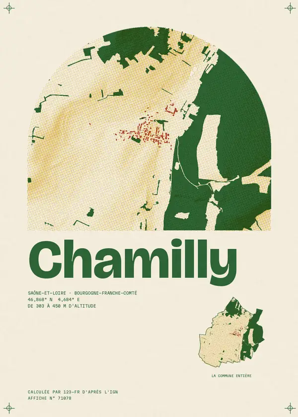 Affiche de Chamilly, calculée par 123-fr d'après l'IGN
