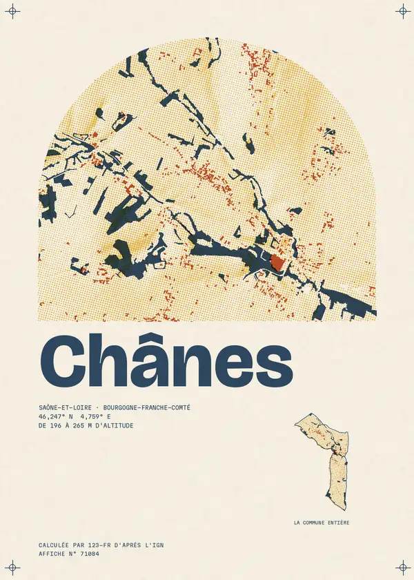 Affiche de Chânes, calculée par 123-fr d'après l'IGN