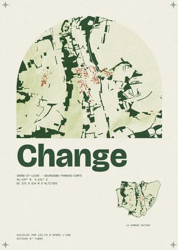 Affiche de Change, calculée par 123-fr d'après l'IGN