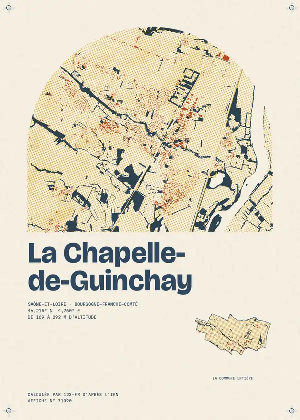 Affiche de La Chapelle-de-Guinchay, calculée par 123-fr d'après l'IGN