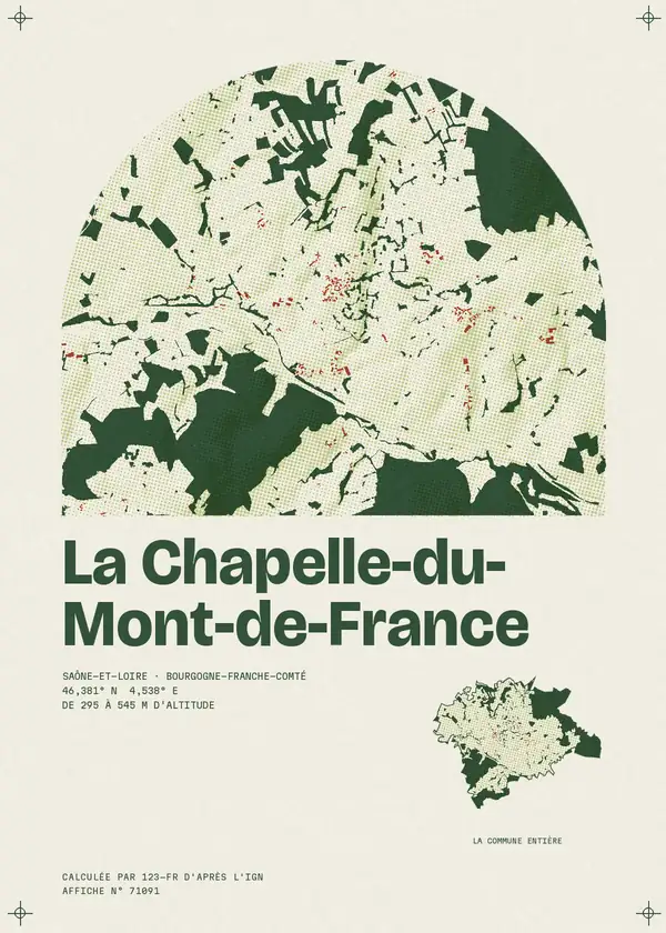 Affiche de La Chapelle-du-Mont-de-France, calculée par 123-fr d'après l'IGN