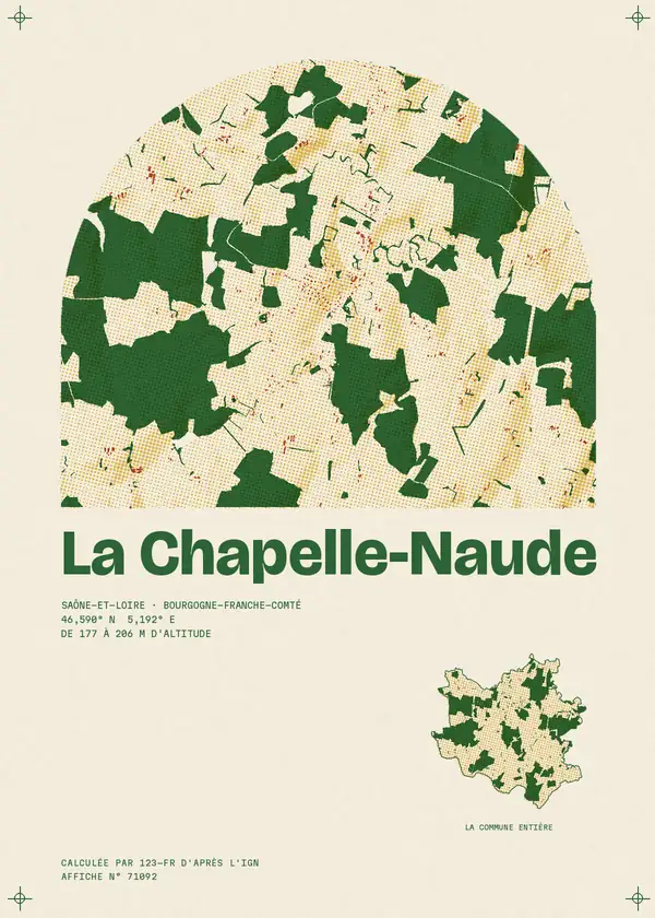Affiche de La Chapelle-Naude, calculée par 123-fr d'après l'IGN