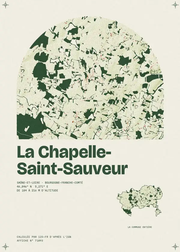 Affiche de La Chapelle-Saint-Sauveur, calculée par 123-fr d'après l'IGN