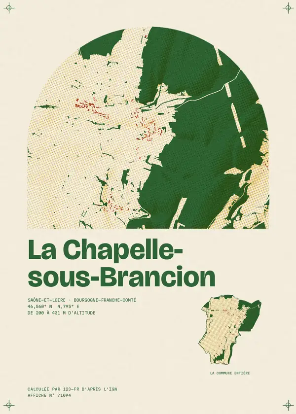Affiche de La Chapelle-sous-Brancion, calculée par 123-fr d'après l'IGN