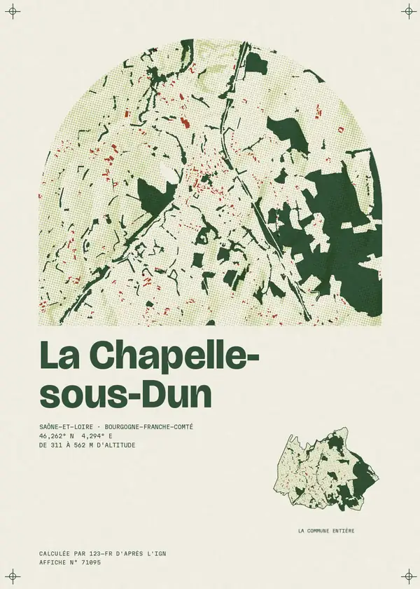 Affiche de La Chapelle-sous-Dun, calculée par 123-fr d'après l'IGN