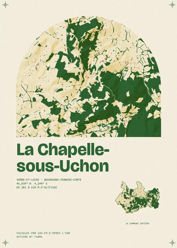 Affiche de La Chapelle-sous-Uchon, calculée par 123-fr d'après l'IGN