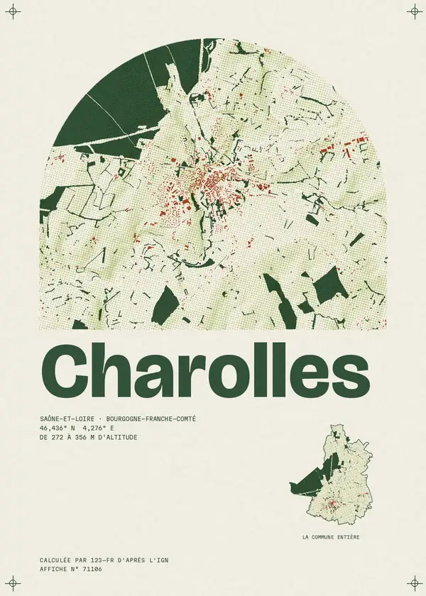 Affiche de Charolles, calculée par 123-fr d'après l'IGN
