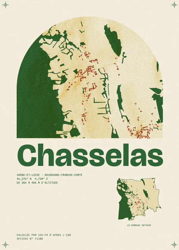 Affiche de Chasselas, calculée par 123-fr d'après l'IGN