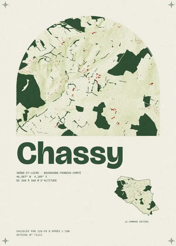 Affiche de Chassy, calculée par 123-fr d'après l'IGN