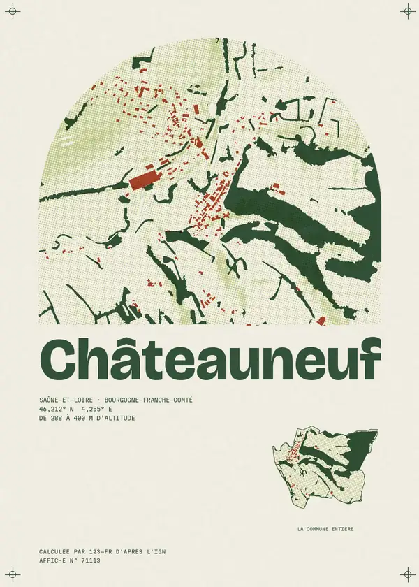 Affiche de Châteauneuf, calculée par 123-fr d'après l'IGN