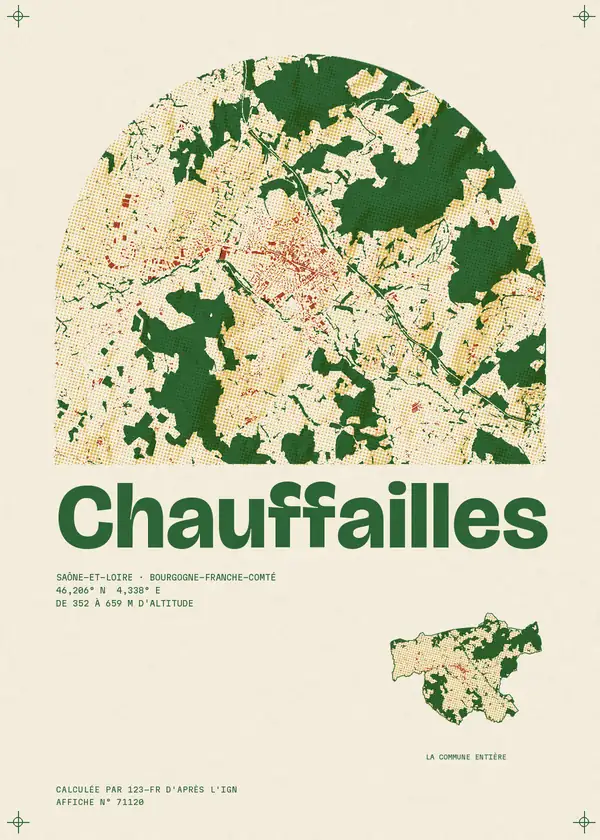 Affiche de Chauffailles, calculée par 123-fr d'après l'IGN