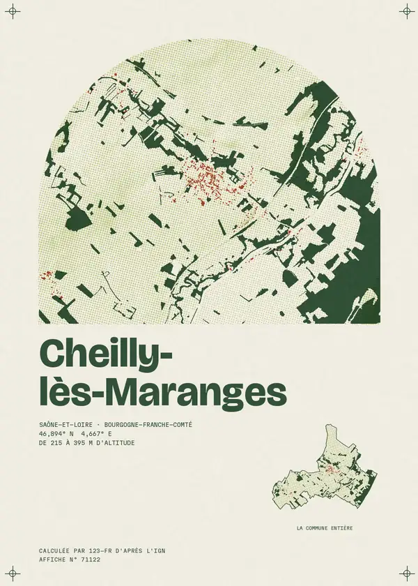 Affiche de Cheilly-lès-Maranges, calculée par 123-fr d'après l'IGN