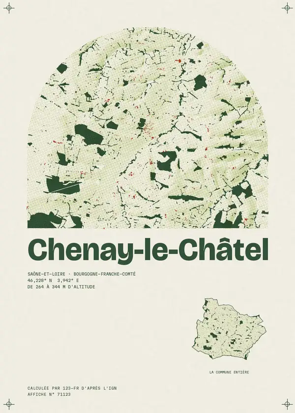 Affiche de Chenay-le-Châtel, calculée par 123-fr d'après l'IGN
