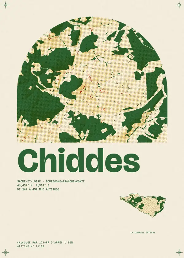 Affiche de Chiddes, calculée par 123-fr d'après l'IGN