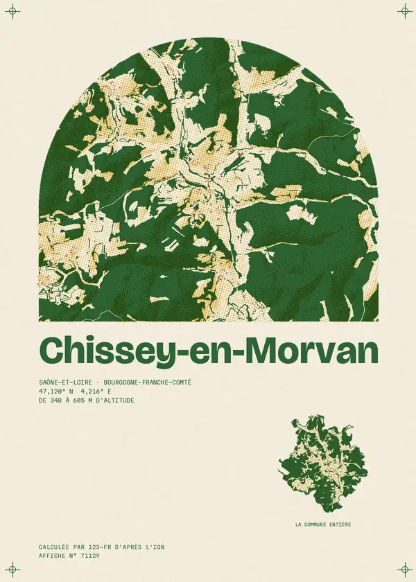 Affiche de Chissey-en-Morvan, calculée par 123-fr d'après l'IGN