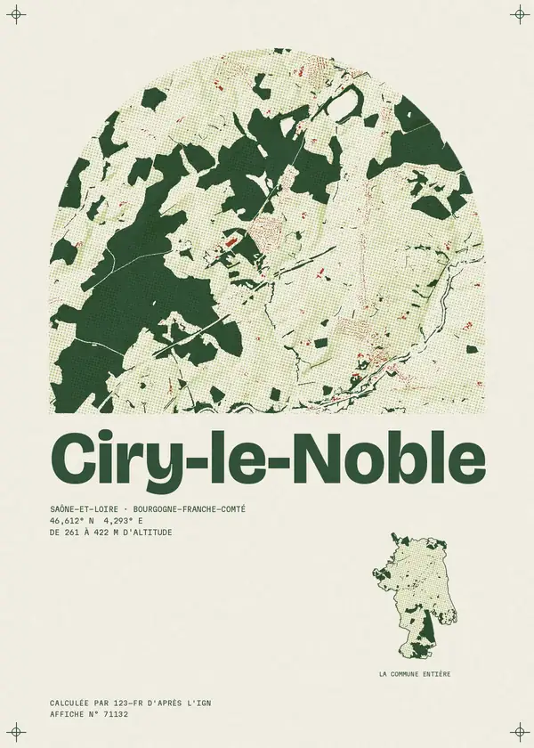 Affiche de Ciry-le-Noble, calculée par 123-fr d'après l'IGN