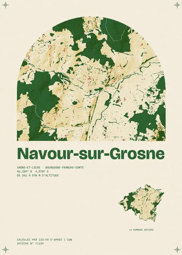 Affiche de Navour-sur-Grosne, calculée par 123-fr d'après l'IGN