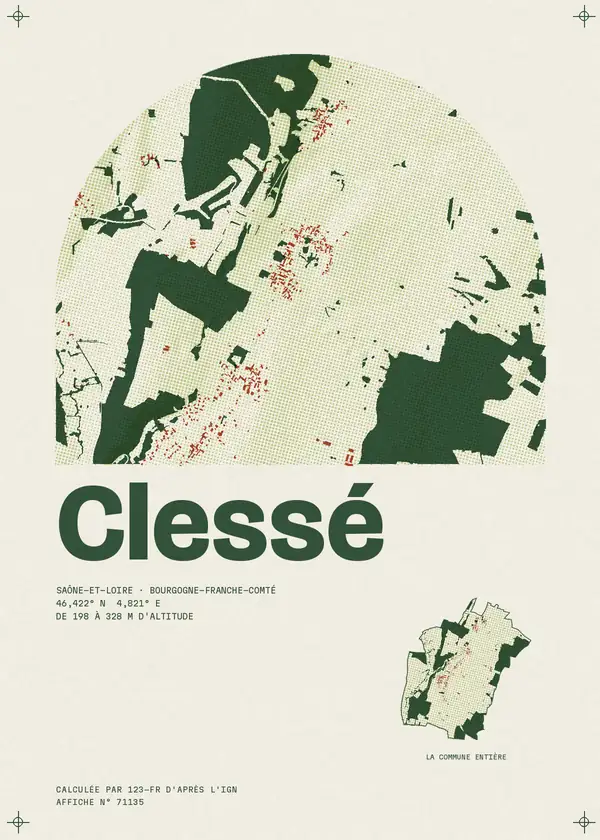 Affiche de Clessé, calculée par 123-fr d'après l'IGN