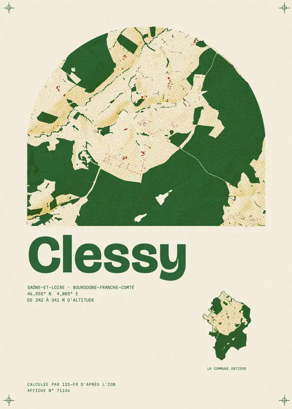 Affiche de Clessy, calculée par 123-fr d'après l'IGN