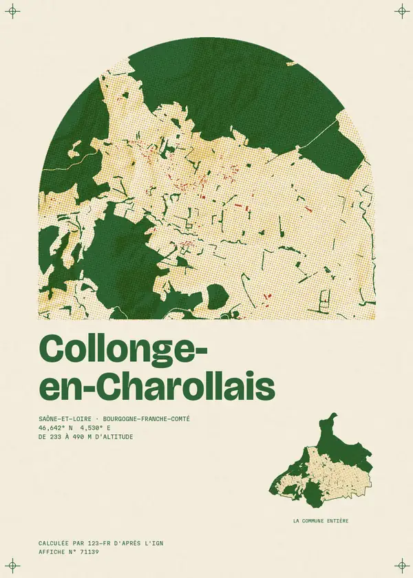 Affiche de Collonge-en-Charollais, calculée par 123-fr d'après l'IGN