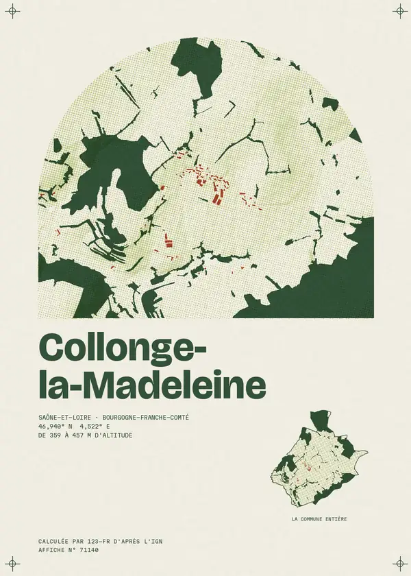 Affiche de Collonge-la-Madeleine, calculée par 123-fr d'après l'IGN