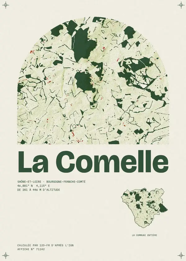Affiche de La Comelle, calculée par 123-fr d'après l'IGN