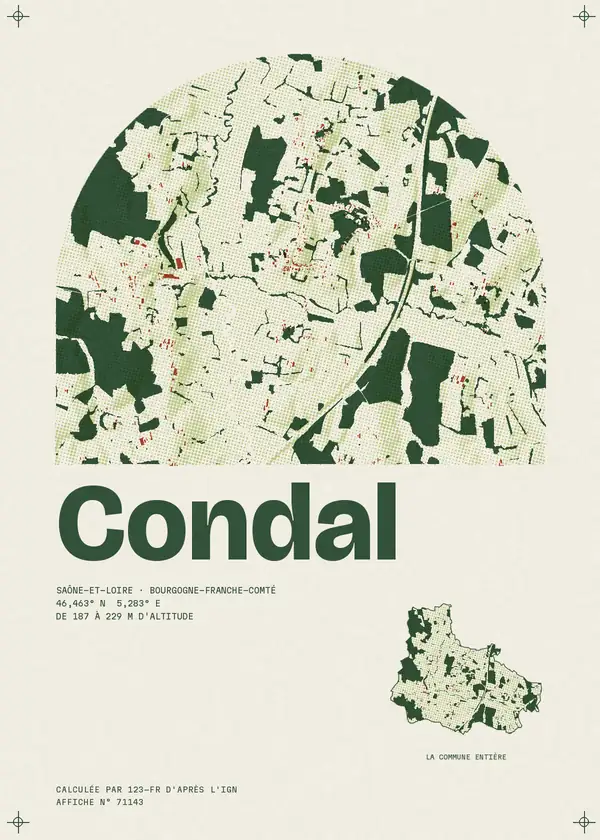 Affiche de Condal, calculée par 123-fr d'après l'IGN