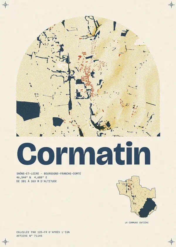 Affiche de Cormatin, calculée par 123-fr d'après l'IGN