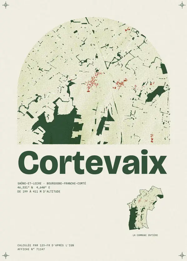 Affiche de Cortevaix, calculée par 123-fr d'après l'IGN