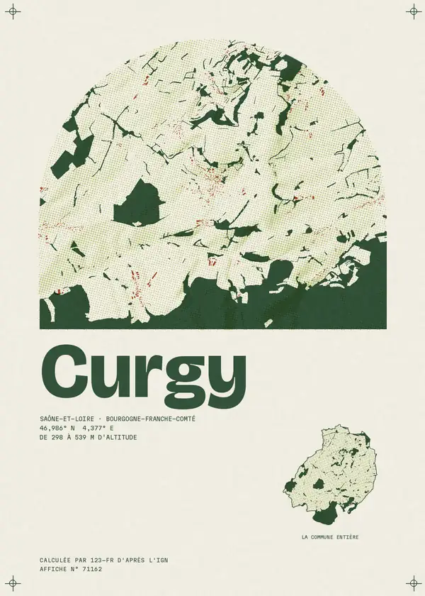 Affiche de Curgy, calculée par 123-fr d'après l'IGN