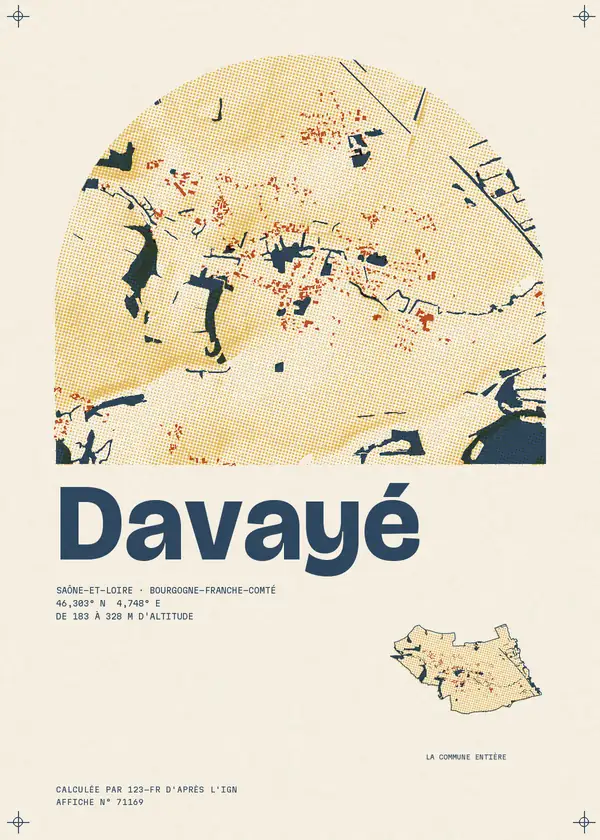 Affiche de Davayé, calculée par 123-fr d'après l'IGN