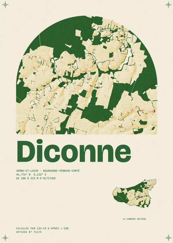 Affiche de Diconne, calculée par 123-fr d'après l'IGN