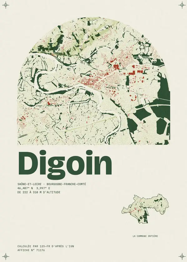 Affiche de Digoin, calculée par 123-fr d'après l'IGN