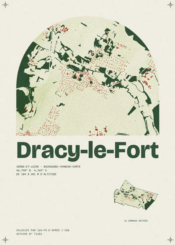 Affiche de Dracy-le-Fort, calculée par 123-fr d'après l'IGN