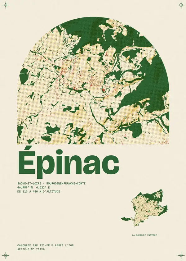 Affiche de Épinac, calculée par 123-fr d'après l'IGN