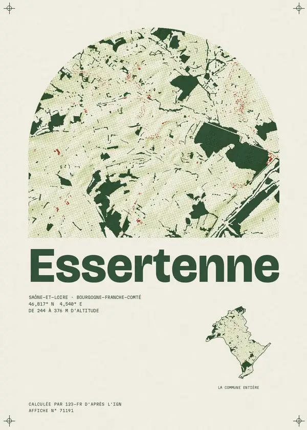 Affiche de Essertenne, calculée par 123-fr d'après l'IGN