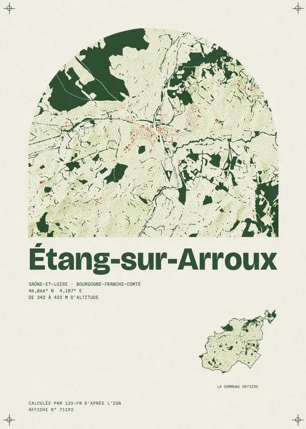 Affiche de Étang-sur-Arroux, calculée par 123-fr d'après l'IGN