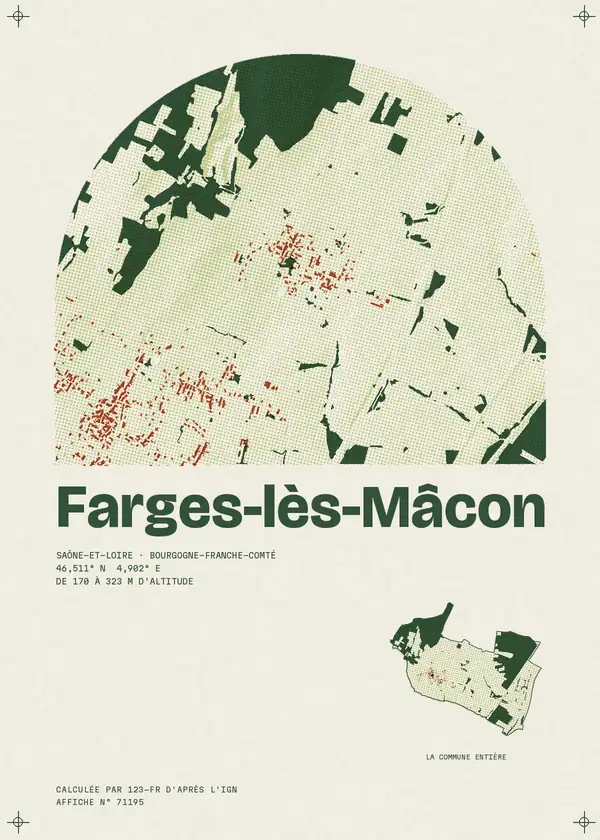 Affiche de Farges-lès-Mâcon, calculée par 123-fr d'après l'IGN