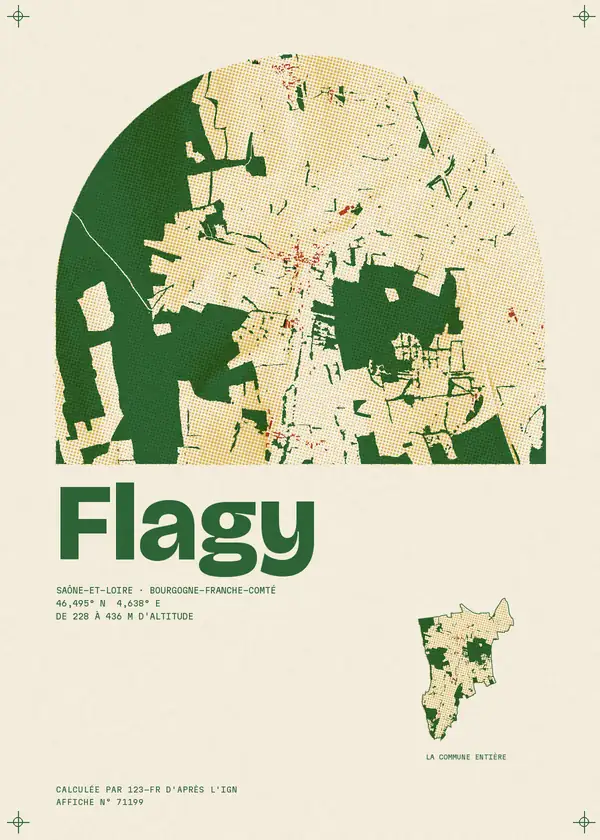 Affiche de Flagy, calculée par 123-fr d'après l'IGN