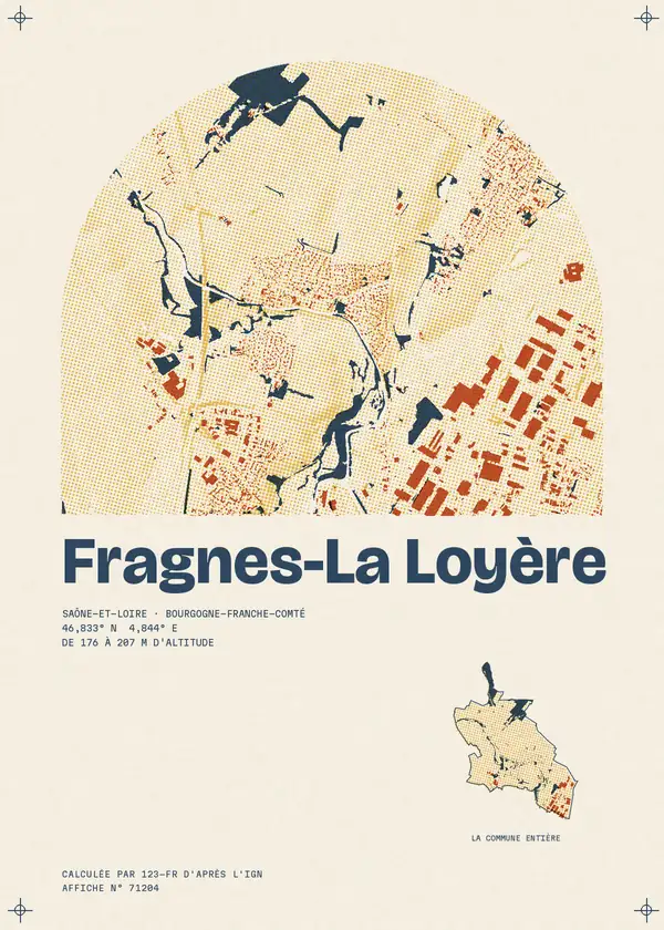Affiche de Fragnes-La Loyère, calculée par 123-fr d'après l'IGN